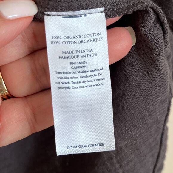 Faherty Dream Cotton Gauze Desmond Blouse Women Shirt Small Gray Organic Cotton - Picture 7 of 8